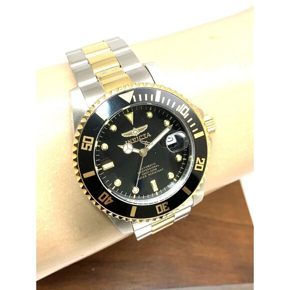 Invicta Men's Watch 36973 Pro Diver Automatic Black Dial Two Tone Steel 44mm - Picture 12 of 15